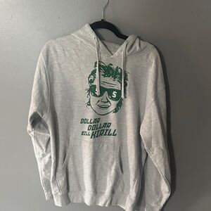 Stylish Gray Hoodie with Green Graphic by